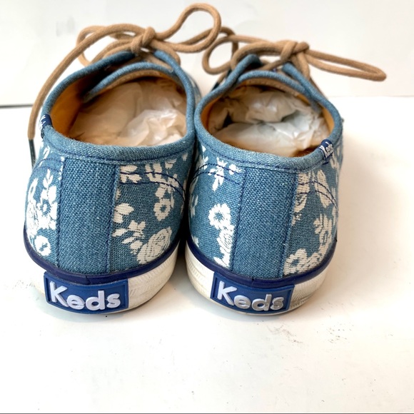 KEDS Blue Denim Floral Lace Up Sneakers—SZ. 6 - Picture 5 of 11